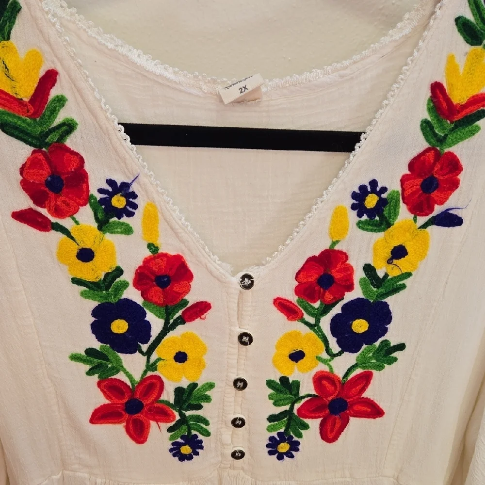 Rivieras White Floral Embroidered Midi Dress - Picture 3 of 6